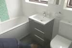 Brand new bathroom fitted in Aigburth. Includes fitting, tiling, electrics and all plumbing works. A complete package!